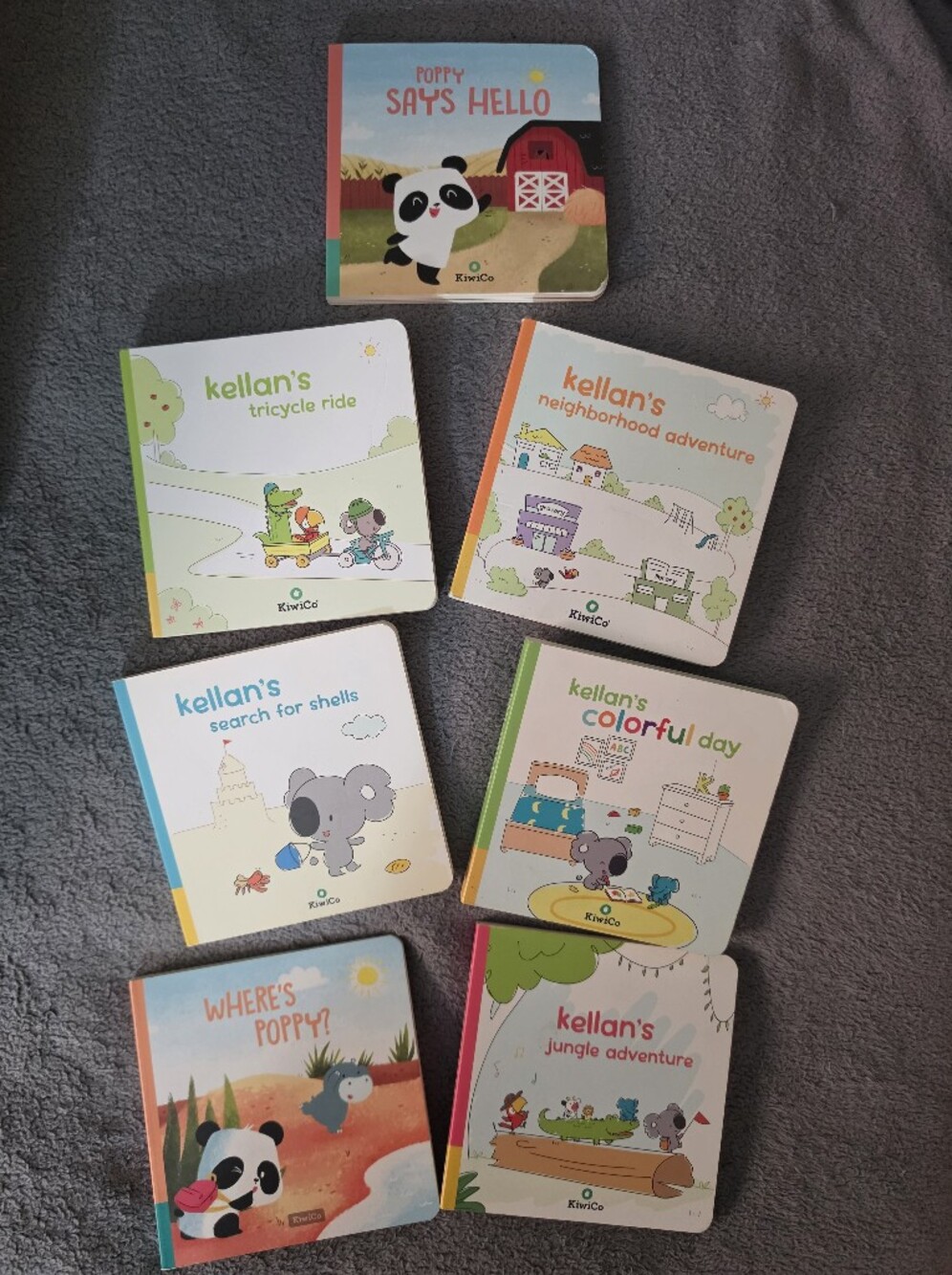 Kiwi Kids Board Book Set - Colorful Multi-Color Covers Set Of 7